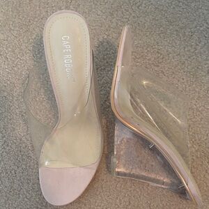 Cape Robbin Fusion Women's Clear and Cream Heels